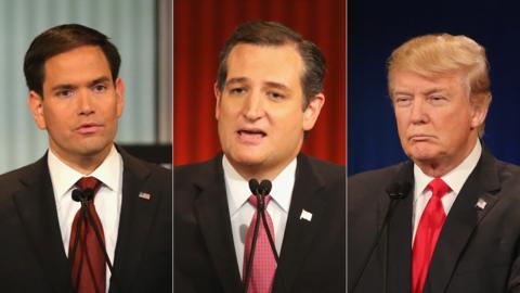 Marco Rubio, Ted Cruz, Donald Trump