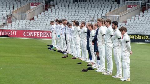 Lancashire and Surrey observe a two-minute silence