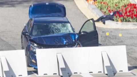 Car crashed into a security barrier at US Capitol, 2 April 2021