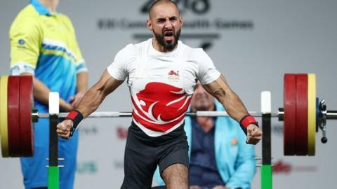 Ali Jawad competing at the 2018 Commonwealth Games