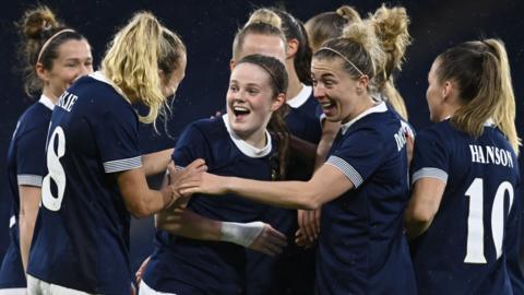 Scotland women celebrate