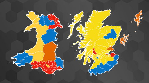 Wales and Scotland constituency results maps