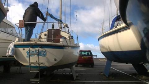 Boats in Aberaeron harbour