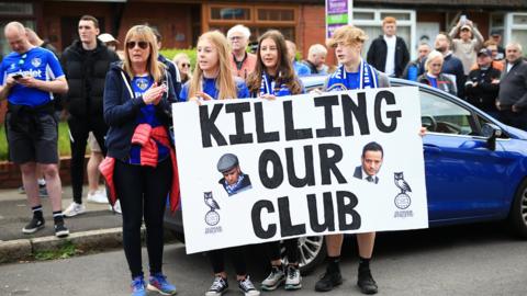 Oldham fans protest