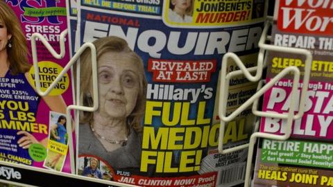 A cover of the Enquirer about Hillary Clinton's health