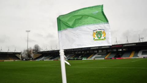 A Yeovil Town flag at Huish Park
