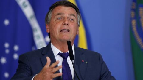 President Bolsonaro during a ceremony at the Planalto Palace in Brasilia