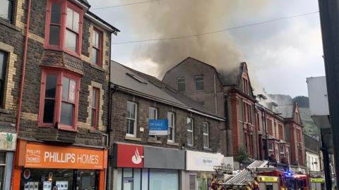 Fire at Dunraven Street, Tonypandy, Rhondda Cynon Taf