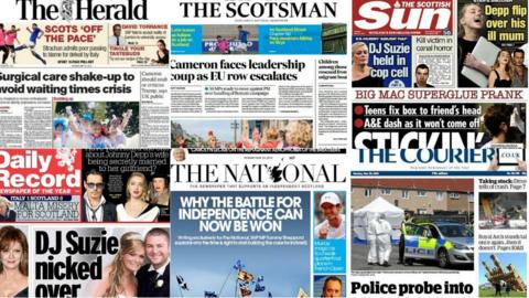 Scottish newspaper front pages