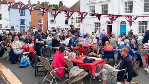 Hundreds of people have gathered in party at The Bayle in Folkestone