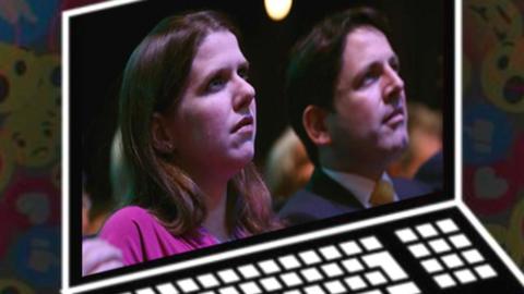 Picture showing Jo Swinson and her husband Duncan Hames who were the subjects of a viral misleading story on Facebook