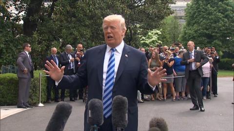 President Trump speaks to reporters