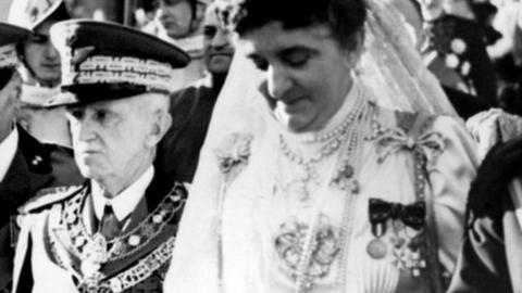 Queen Elena of Italy (second right) and King Victor Emmanuel III (second left) leave Vatican city after an official visit to Pope Pie XII on December 26, 1939