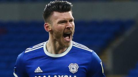 Kieffer Moore celebrates his goal