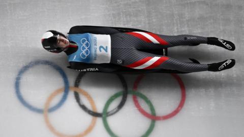 A competitor in the women's luge