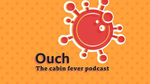 The Cabin Fever Podcast logo with red coronavirus motif