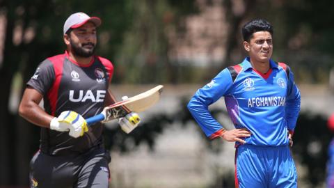 Afghanistan bowler Mujeeb Ur Rahman in action against the UAE in a previous series