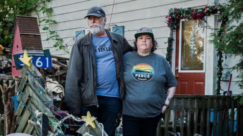 Jillian Lucas and her stepfather Derek Cuthbertson. Both were diagnosed by Marrero with the mystery illness. (Chris Donovan/BBC)