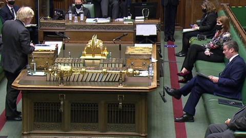 Boris Johnson and Keir Starmer at PMQs