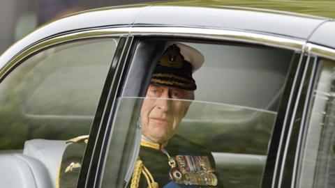 King Charles III on his way to the State Funeral of Queen Elizabeth II