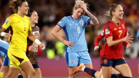 Millie Bright reacts to the final defeat