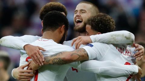 England celebrate against Croatia