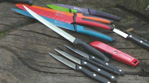 collection of various knives