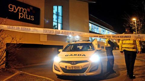 Garda officers at the scene of the shooting in Swords