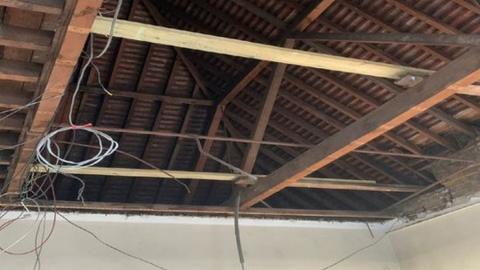 The ceiling which collapsed onto pupils at Rosemead Preparatory school in 2021