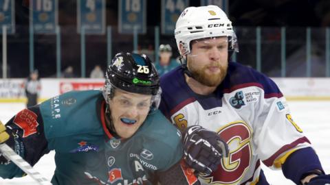 Action from Belfast v Guildford at the SSE Arena