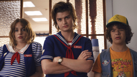 Maya Hawke, Joe Keery and Gaten Matarazzo