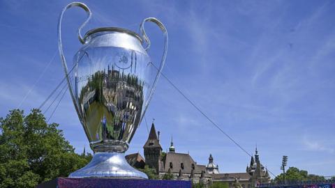 Champions League trophy in Budapest