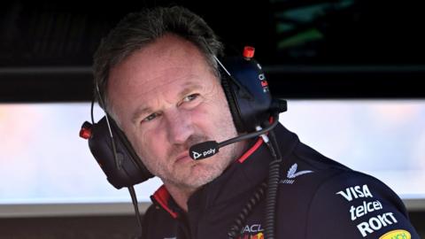 Christian Horner sits on the Red Bull pit wall during the Australian Grand Prix
