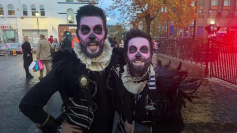 Halloween revellers in Derry
