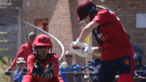 Jersey batter hits the ball