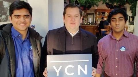 Members of the Young Conservative Network with Tory MP Louie French