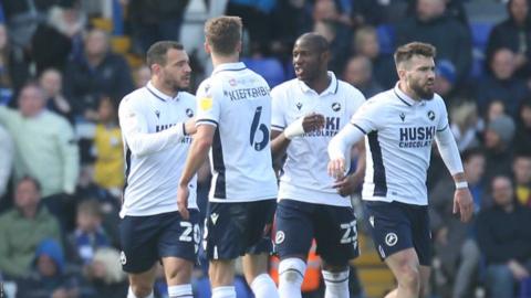 Millwall celebrate a goal against Birmingham