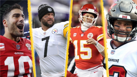 Jimmy Garoppolo, Ben Roethlisberger, Patrick Mahomes and Tom Brady