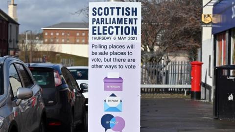 Scottish parliament election sign