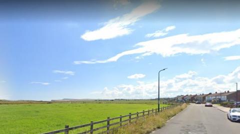 Area in front of stretch of beach at Marske-by-the-Sea