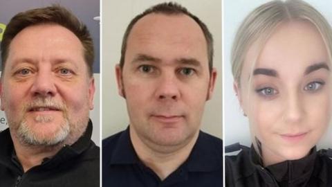 Left to right: PC Stephen Fowkes, PC Steve Reid and PC Weronika Korbiel