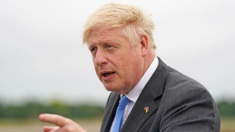 UK Prime Minister Boris Johnson returns from a surprise meeting with Ukrainian President Volodymyr Zelensky in Kyiv