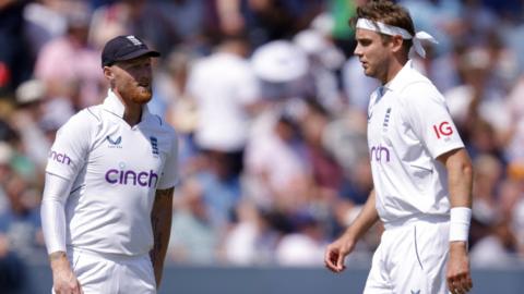 Ben Stokes and Stuart Broad during day one of the England-Ireland Test at Lord's