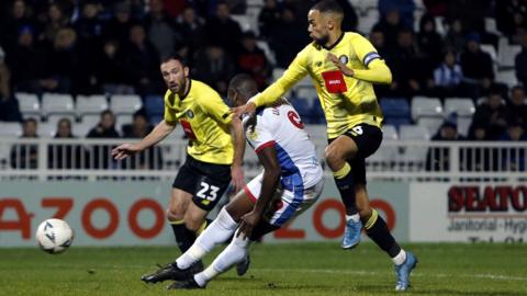 Josh Umerah scored twice for Hartlepool