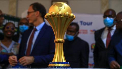 A photo of the Africa Cup of Nations football trophy