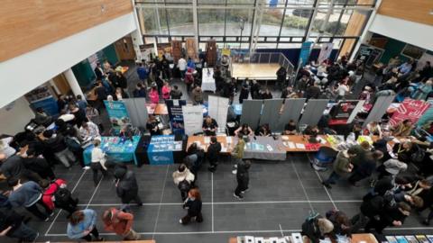 View looking down on City of Bristol's jobs and apprenticeships fair