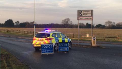 Police outside RAF Mildenhall