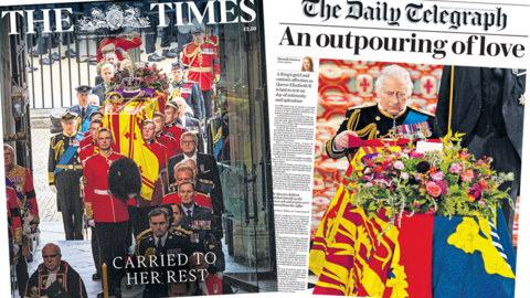 The Times and Daily Telegraph front page