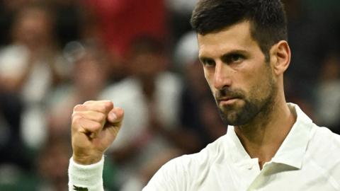 Novak Djokovic celebrates