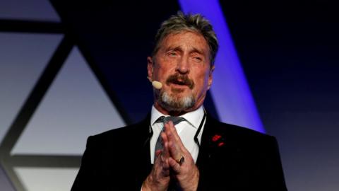 John McAfee, co-founder of McAfee Crypto Team and CEO of Luxcore and founder of McAfee Antivirus, speaks at the Malta Blockchain Summit in St Julian"s, Malta November 1, 2018